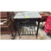 Image 1 : BLACK MOBILE GRANITE TOP KITCHEN CART