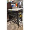 Image 2 : BLACK MOBILE GRANITE TOP KITCHEN CART
