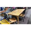 Image 3 : VINTAGE WOOD TABLE WITH (4) CHAIRS