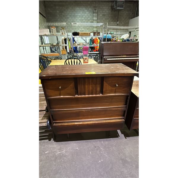 VINTAGE WOOD 6-DRAWER TALLBOY DRESSER