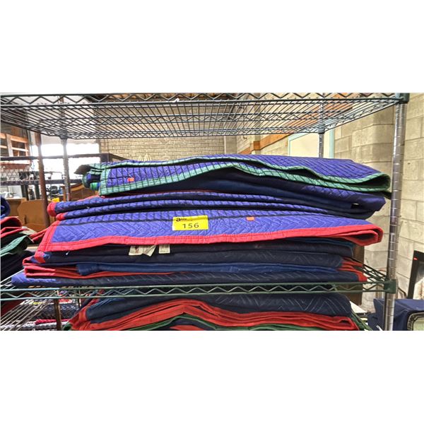 SHELF OF ASSORTED MOVING BLANKETS