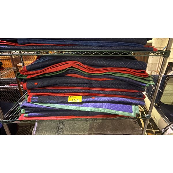 SHELF OF ASSORTED MOVING BLANKETS