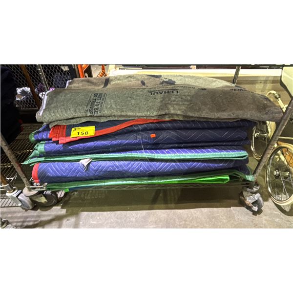 SHELF OF ASSORTED MOVING BLANKETS