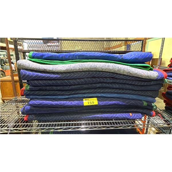 SHELF OF ASSORTED MOVING BLANKETS