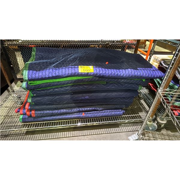 SHELF OF ASSORTED MOVING BLANKETS
