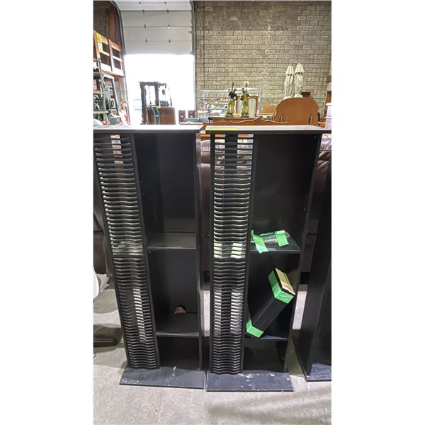 (2) WOOD CD TOWERS