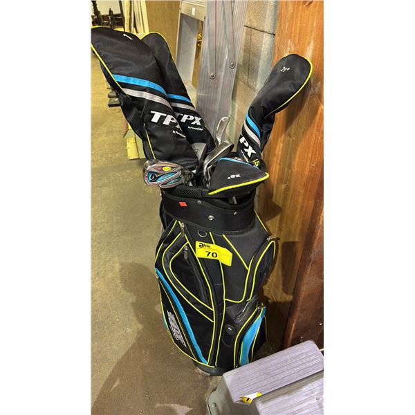 POWERBILT TPX GOLF BAG WITH CLUBS