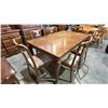 Image 3 : VINTAGE WOOD DINING TABLE WITH (6) CHAIRS