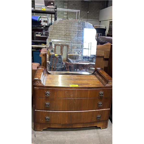 VINTAGE 1960S B&E FURNITURE WATERFALL VANITY WITH MIRROR
