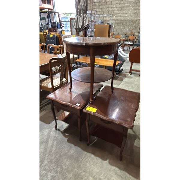 (3) VINTAGE 2-TIER SIDE TABLES