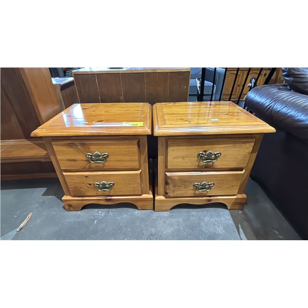 PAIR OF VINTAGE 2-DRAWER SIDE TABLES