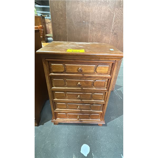 27" TALL WOOD 7-DRAWER STORAGE UNITE WITH MOLDED DETAIL DRAWERS