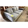 Image 2 : BLUE FABRIC UPHOLSTERED SOFA WITH ATTACHED CUSHIONS