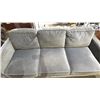 Image 3 : BLUE FABRIC UPHOLSTERED SOFA WITH ATTACHED CUSHIONS