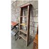 Image 2 : VINTAGE WOOD 5' FOLDING LADDER