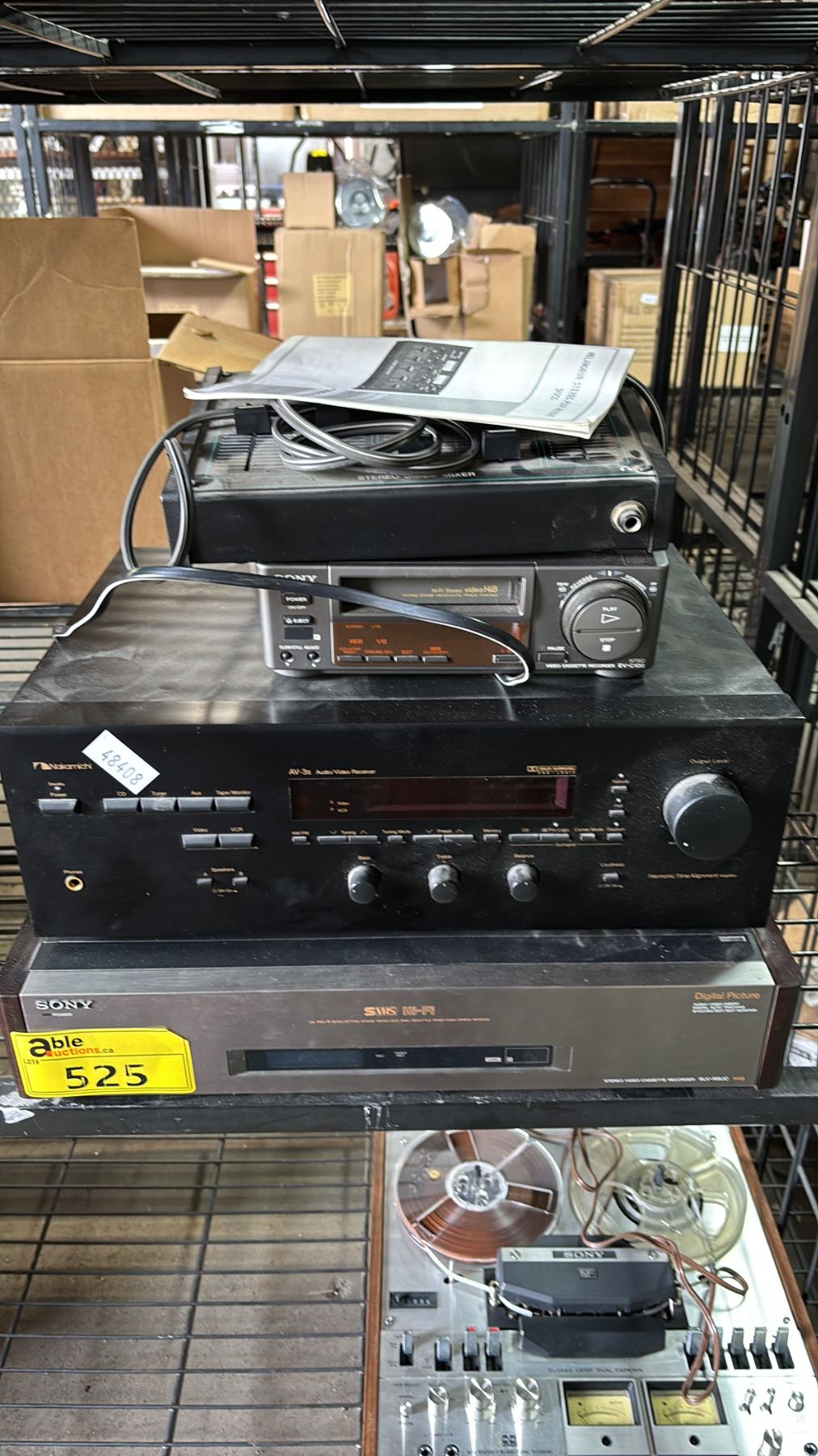 NAKAMICHI AV-3S A/V RECEIVER, SONY SLV-R5UC STEREO VCR, REALISTIK ...