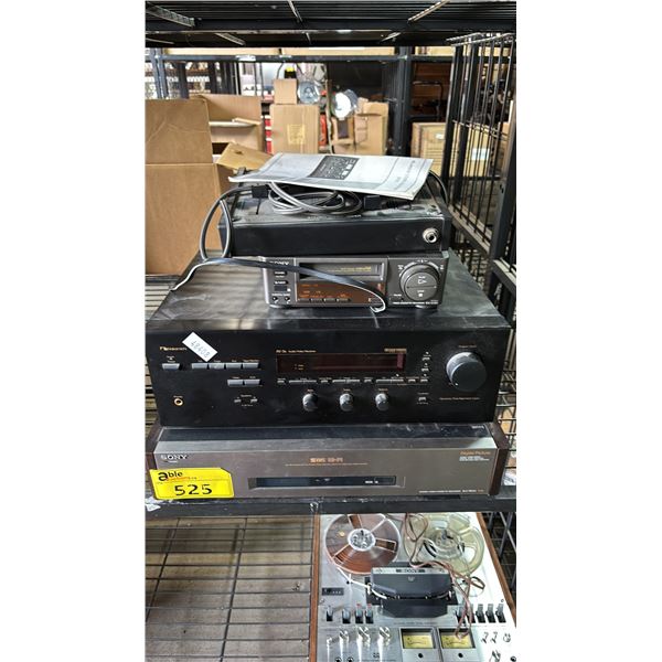 NAKAMICHI AV-3S A/V RECEIVER, SONY SLV-R5UC STEREO VCR, REALISTIK STEREO DISCO MIXER & SONY EV-C100