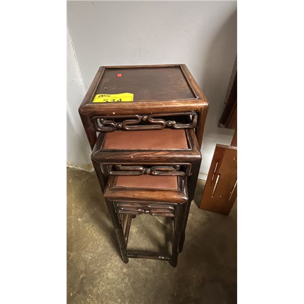 (3) VINTAGE ROSEWOOD NESTING TABLES