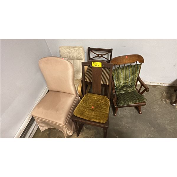 (5) ASSORTED VINTAGE CHAIRS