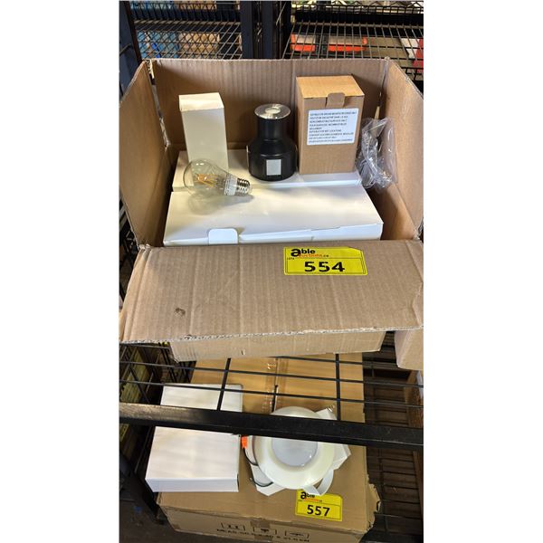BOX OF 5W LED LIGHT BULBS & GROUND MOUNTED RECESSED OUTDOOR LIGHTS