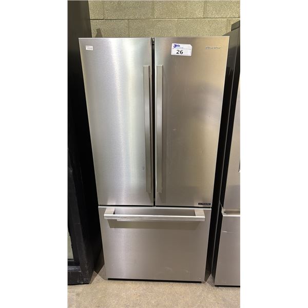 HISENSE 30" WIDE STAINLESS STEEL FRENCH DOOR FRIDGE WITH BOTTOM FREEZER DRAWER