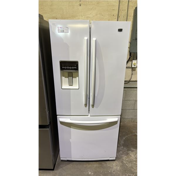 MAYTAG 30" WHITE FRENCH DOOR FRIDGE WITH BOTTOM FREEZER DRAWER