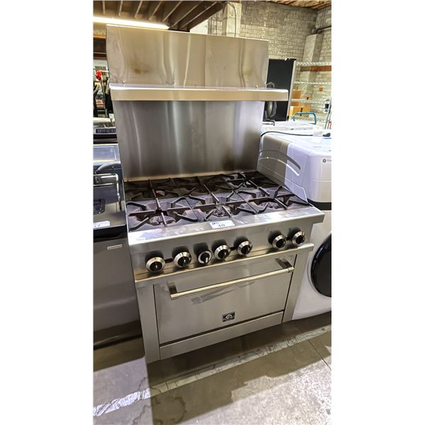 FORNO COMMERCIAL 6-BURNER GAS RANGE