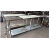 Image 1 : 8' STAINLESS STEEL 2-TIER WORKTABLE