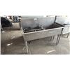 Image 1 : STAINLESS STEEL 3-BAY COMMERCIAL SINK WITH PRE-RINSE SPRAY FAUCET