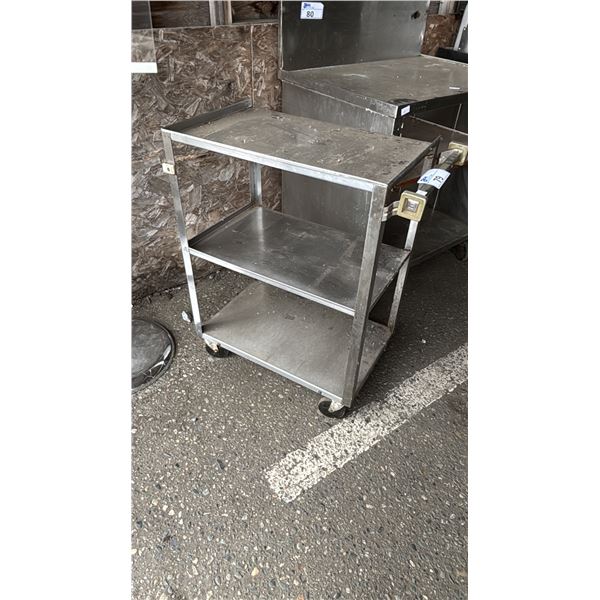 STAINLESS STEEL 3-TIER ROLLING METAL KITCHEN CART