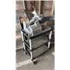 Image 1 : HOBART COMMERCIAL MEAT SLICER ON 3-TIER PLASTIC MOBILE CART