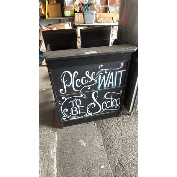 WOOD RESTAURANT HOSTESS STAND