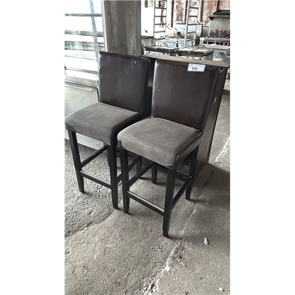 (2) BAR HEIGHT CHAIRS *SEAT UPHOLSTERY IS DAMAGED*