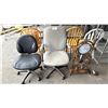 Image 1 : (2) OFFICE CHAIRS & A VINTAGE STYLE METAL FRAMED MANTLE CLOCK