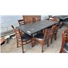Image 1 : 65" X 32" WOOD TABLE WITH 6 CHAIRS