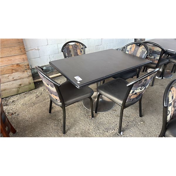 47" X 32' WOOD TABLE WITH 4 CHAIRS