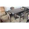 Image 1 : 47" X 32' WOOD TABLE WITH 4 CHAIRS