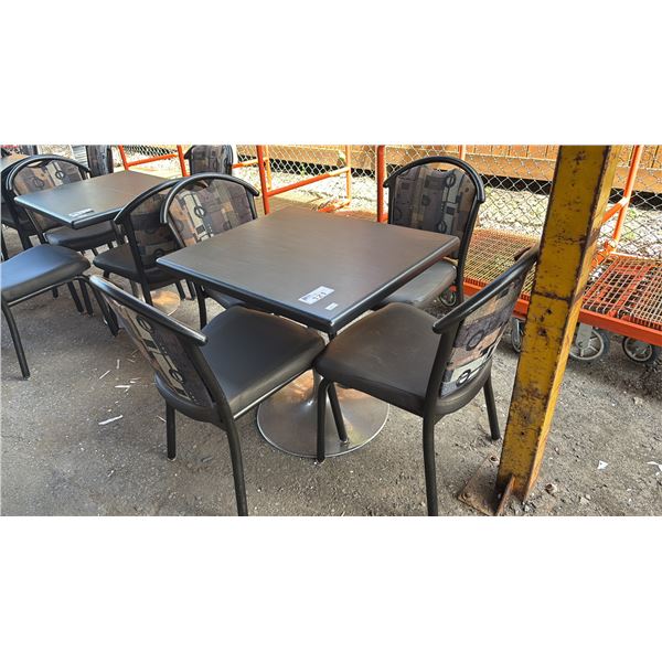 32" X 26" WOOD TABLE WITH 4 CHAIRS