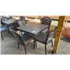 Image 1 : 32" X 26" WOOD TABLE WITH 4 CHAIRS