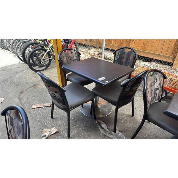 32" X 26" WOOD TABLE WITH 4 CHAIRS