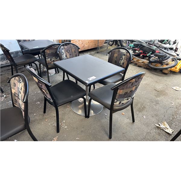 32" X 26" WOOD TABLE WITH 4 CHAIRS
