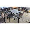 Image 1 : 32" X 26" WOOD TABLE WITH 4 CHAIRS