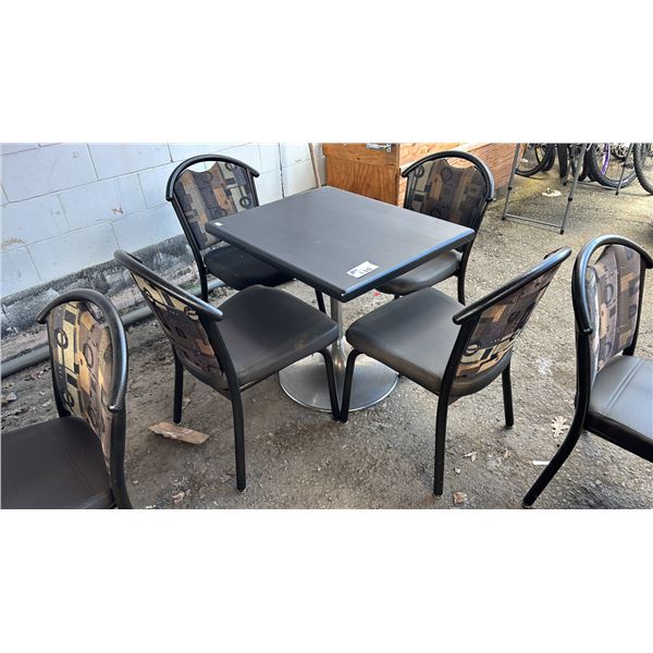 32" X 26" WOOD TABLE WITH 4 CHAIRS