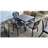 Image 1 : 32" X 26" WOOD TABLE WITH 4 CHAIRS