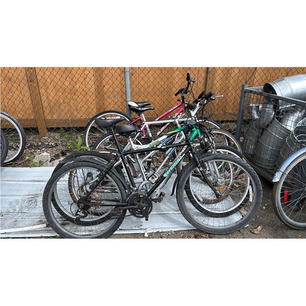 5 ASSORTED BIKES: NISHIKI, MONGOOSE, TREK SINGLE TRACK, NORTH COUNTRY & SOLARIS SUPERCYCLE