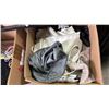 Image 3 : (2) BOXES OF ASSORTED CLOTHING, HANGERS & HEATING PAD