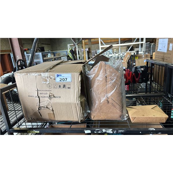 BOX OF VENTED CARDBOARD TAKEOUT CONTAINERS