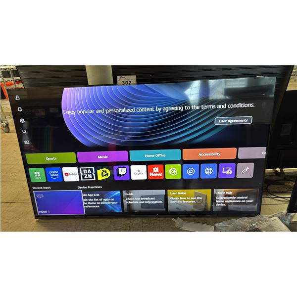 LG 65" NANO 4K UHD AI NU86 SMART TV WITH REMOTE & STAND
