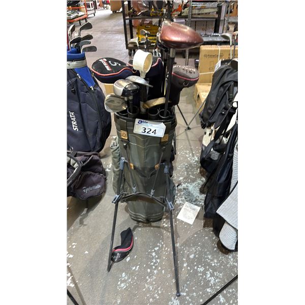 SUN MOUNTAIN GOLF BAG WITH ASSORTED RH GOLF CLUBS