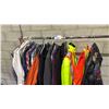 Image 3 : RACK OF ASSORTED CLOTHING  INCLUDING SHIRTS, WORK JACKET AND MORE (RACK NOT INCLUDED)